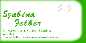 szabina felber business card